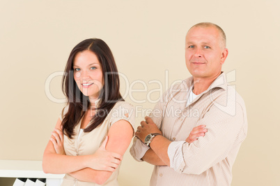 Casual business people attractive crossed arms