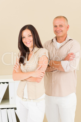 Casual business people attractive crossed arms