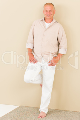 Casual businessman mature standing relax portrait