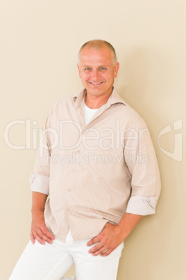 Casual businessman mature standing relax portrait