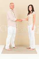 Casual business people attractive handshake