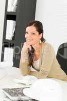 Relax professional architect woman smiling