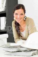 Relax professional architect woman smiling