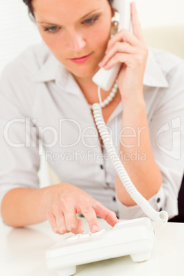 Professional businesswoman attractive dialing