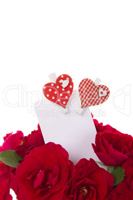 Card and roses