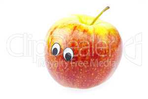 apple joy with a person isolated on white