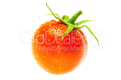 tomatoes with drops isolated on a white