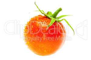 tomatoes with drops isolated on a white