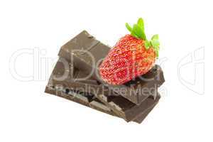 Strawberries in chocolate isolated on white