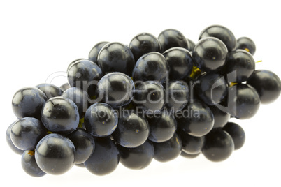 bunch of blue grapes isolated on white