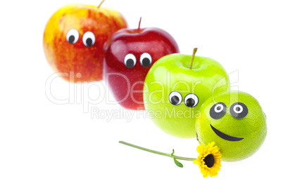 Fruit with a person joy isolated on white