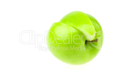 Apple to cut a slice isolated on white