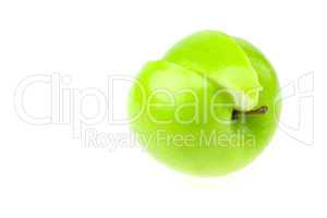 Apple to cut a slice isolated on white