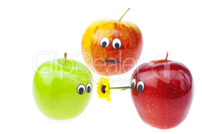 Fruit with a person joy isolated on white