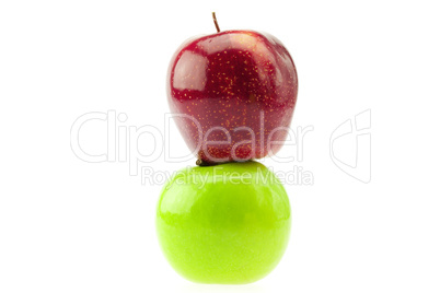 Two apples isolated on white