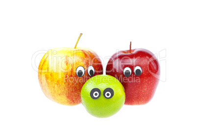 Fruit with a person joy isolated on white