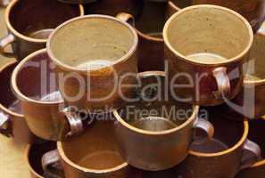 background earthenware mugs