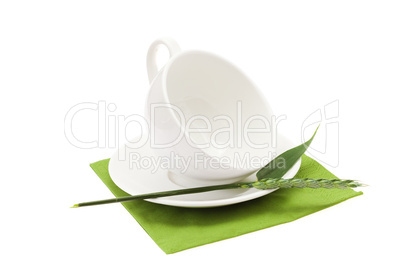 white cup and the spike isolated on white