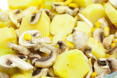 potatoes mushrooms and corn