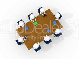 3d man, business meeting, isolated on white