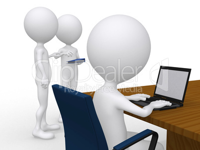 3D Business people at a corporate meeting - isolated over a whit