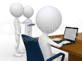 3D Business people at a corporate meeting - isolated over a whit