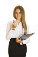 Businesswoman holding folder