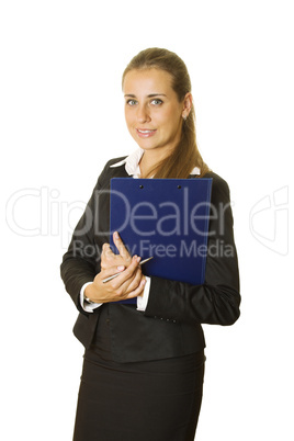 Businesswoman holding folder Businesswoman holding folder