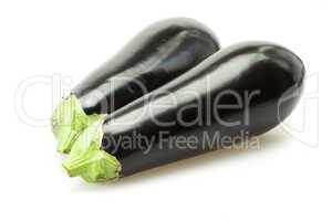 Two eggplant isolated on white