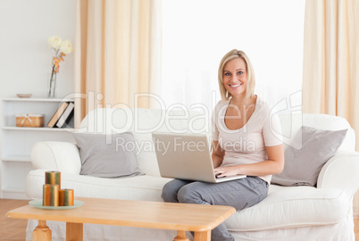 Beautiful woman with a laptop