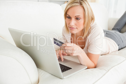 Woman booking holidays online