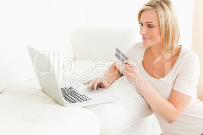 Woman booking her holidays online