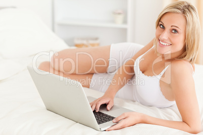 Calm woman with a laptop
