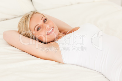 Cute woman lying down