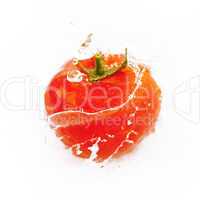 tomatoes with drops of water isolated on white