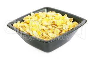 bowl of cornflakes isolated on white