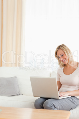 Portrat of a woman chatting online