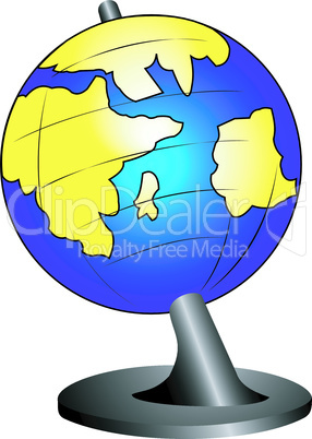 The globe on a support