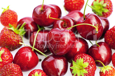 background of cherry and strawberry