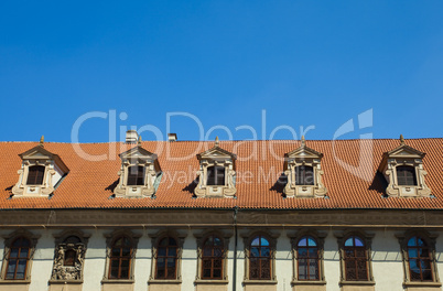 tiled roofs against the sky