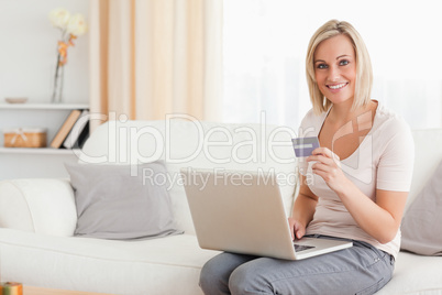 Woman shopping online