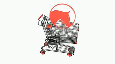 Shopping Cart and horse.retail,buy,cart,shop,basket,sale,supermarket,market,