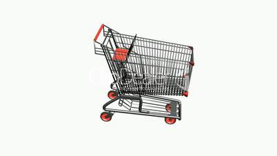 Rotation of the Shopping Cart.retail,buy,isolated,cart,design,shop,basket,sale,customer,