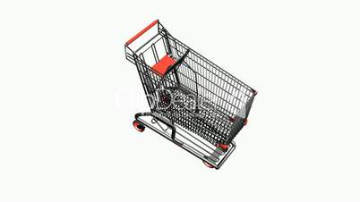 Rotation of the Shopping Cart.retail,buy,isolated,cart,design,shop,basket,sale,customer,