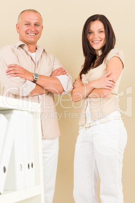 Casual business people attractive crossed arms