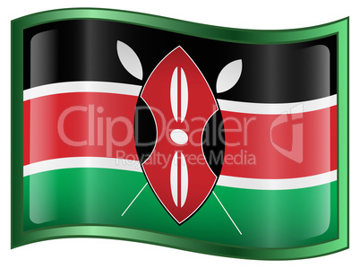 Kenya Flag Icon, isolated on white background.