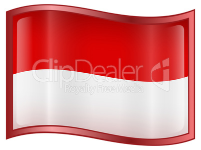 Indonesia Flag Icon, isolated on white background.