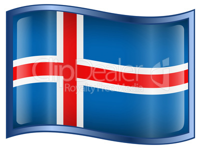 Iceland Flag icon, isolated on white background.