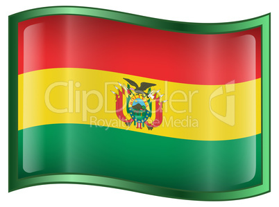 Bolivia Flag Icon, isolated on white background.