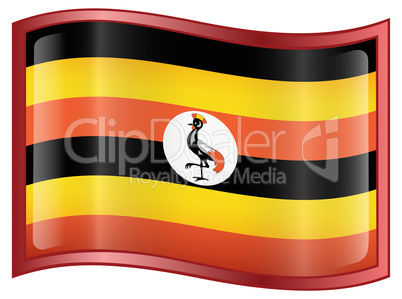 Uganda Flag icon, isolated on white background.